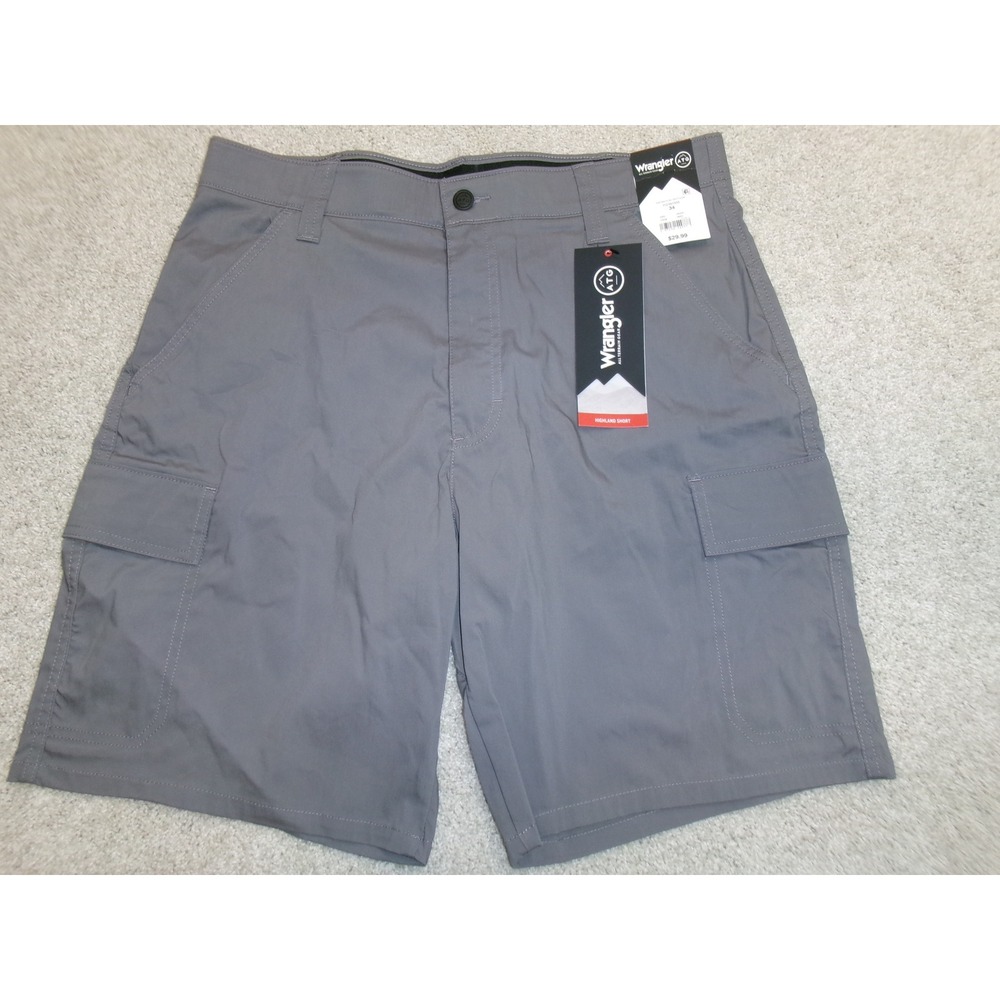 Wrangler ATG Mens Highland Shorts Grey Outdoor Cargo Hiking Stretch 34 112381505 - Picture 1 of 5
